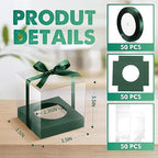 Thenshop 50 Pcs Clear Cupcake Boxes Individual 3.5 Inch, Green - Image 2
