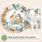 96 Pcs Jungle Safari Baby Shower Decorations for Welcome Baby Serves 24 - Image 2