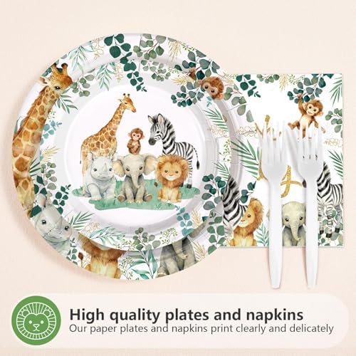 96 Pcs Jungle Safari Baby Shower Decorations for Welcome Baby Serves 24 - Image 2