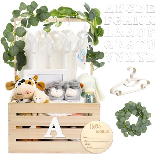 Barydat Wooden Baby Shower Crate Closet Set, Beige by home