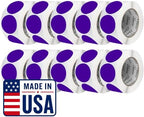 Perco Purple Perforated Round Circle Dot Sticker 3-Inch Labels — 10 Rolls, 5,000 Stickers - Creative Branding, Category Labels & Themed Packaging - Made in USA by Perco