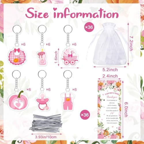 145 Pcs Little Pumpkin Baby Shower Favors Fall Baby Shower Pens Keychains - Image 3