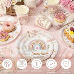 Dandat 350 Pcs Baby Shower Set, Boho Style, Pink - Image 2