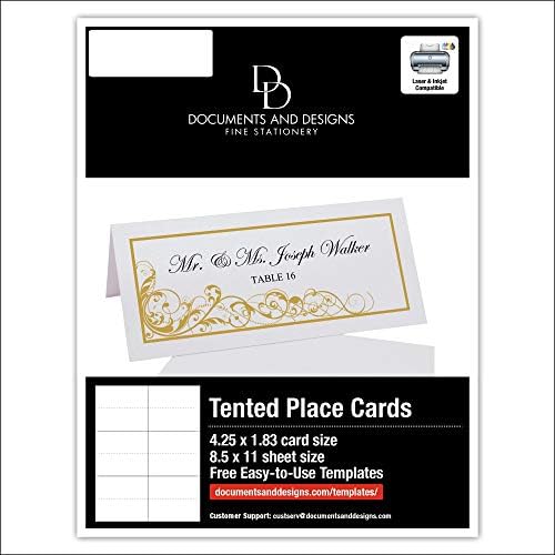 Scribble Vintage Swirl Printable Place Cards, Gold, Set of 150 (25 Sheets) - Image 6