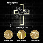 Cross Neon Sign, Jesus Led Neon Light Signs for Wall Decor Christian Light up Sign Lamp Wall Art for Bedroom Home Christ Church Easter Religious Events Gift Dimmable USB Powered(15.8"*11.6") - Image 3