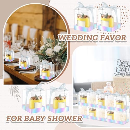 36 Set 3.5x3.5x4 in Candle Gift Package Transparent, Silver, 36 Set - Image 5