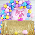 SquarePie Sequin Tablecloth 90x132 Inch Gold for Wedding Party - Image 5
