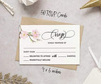50 Blank RSVP Cards with White Envelopes-Floral & Leaves Style Response Card-RSVP for Wedding-Rehearsal Dinner-Baby Shower-Bridal Shower-Engagement Party Invitations - Image 4