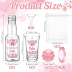 Lemonroad 36 Set Cielito Lindo Baby Shower Favors Clear Shot Glasses, Pink - Image 2