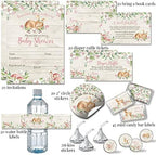 Amanda Creation Oh Deer Baby Shower Invitations, Woodland Baby Girl Shower Invitations Bundle with Envelopes, Diaper Raffle, Bring a Book Cards & Stickers - Image 2