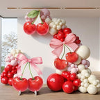 4 Pcs Cherry on Top Baby Shower Decorations, Large Pink Bow Cardboard Cutouts, Sweet Cherry Birthday Decorations Standups for Photo Booth Props & Birthday Party Decor - Image 5
