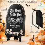 Personalized Wedding Guest Book Alternative, Gothic Tombstone Frame - Image 4