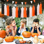Black White Orange Halloween Party-Decorations Tissue Pom Poms Streamers,Tassel Garland Banner,Graduation 2025 Birthday Wedding Baby Bridal Shower Decor Bunting - Image 5