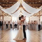 2 Panels 5ft(W) x 20ft(L) White Ceiling Drapes for Wedding Parties by PartyVillage