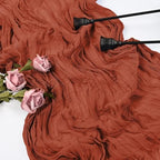 16 Pack Terracotta Cheesecloth Table Runner 35x120 Inch Boho Gauze Cheese Cloth Table Runner 10FT Long Rustic Sheer Table Runners for Wedding Bridal Shower Birthday Party Table Decor - Image 6
