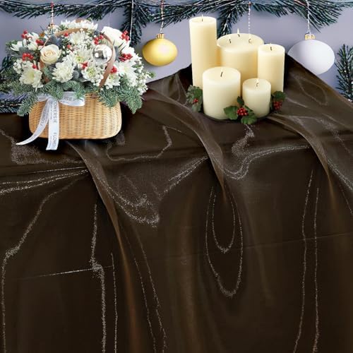 55 Yard Organza Fabric 44" Wide for Wedding Event Décor - Coffee by MDS