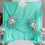 20ft×15ft Mint Green Backdrop Curtain for Wedding Parties by PartyVillage