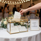 Cedilis Glass Wedding Card Box with Slot and Lock, 10 x 7.9 x 5.5 Inches Gold Clear Decorative Wedding Envelope Card Holder for Reception Birthdays Party, Bridal Shower, Graduation - Image 7