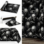 Kochorie 100 Ft x 54 Inch Halloween Graveyard Skeleton Tablecloth Roll with Cutter Box Waterproof Plastic Horror Theme Skeleton Ghouls Photography Backdrop for Halloween Spooky Party Decor by Kochorie