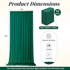 50ft x 15ft Hunter Green Backdrop Curtains for Wedding Parties, 10 Panels Extra Long Wrinkle Free Fabric Drapes Photo Backdrop for Baby Shower Birthday Stage Reception Lobby Decoration - Image 7