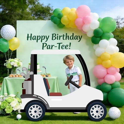 3.94 Ft White Golf Cart Corrugated Plastic Standee Photo Prop - Image 6