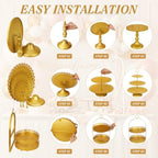 10 Pcs Gold Cake Stand Set Metal Cupcake Stands, Multiple Styles Dessert Display Tower for Candy Fruit, Cake Serving Trays for Birthday, Wedding, Anniversary, Baby Shower, Engagement Party - Image 5