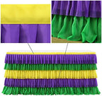 Mardi Gras Party Table Skirt Yellow Green Purple Table Skirts Mardi Gras Decorations for Carnival Masquerade Parade Party 9ft - Image 6