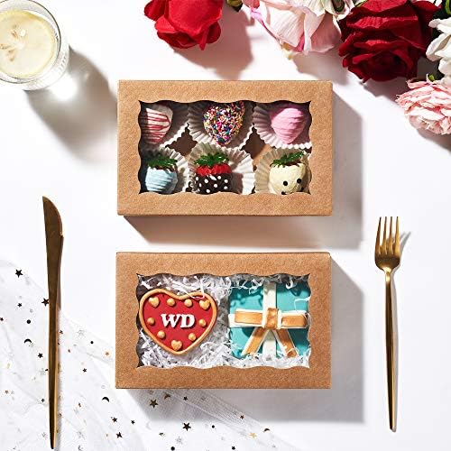 RomanticBaking 50 Pack Auto-Popup Cookies Boxes 7" x 4 3/8" x 1 1/2"Pastry Boxes Macaron Boxes Hot Chocolate Bombs Boxes Donut Boxes Brownies,Cakesicle Boxes - Image 4