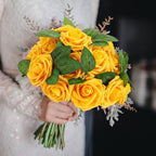 100 Pcs Artificial Rose Flowers, Yellow - Image 5