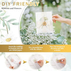 Fuyoooo 60 Set Wedding Invitations Wraps Set, Classic Style, Beige, Gold - Image 3