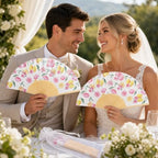Vercraft 25 Sets Lemon and Floral Folding Fans, Wedding Favors for Guests - Image 3