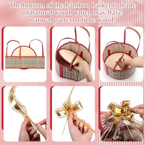 Reallnaive 12 Set Fall Thanksgiving Bamboo Empty Gift Basket - Image 3
