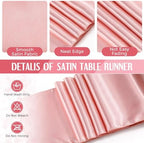 Tudomro 16 Pcs Black and Rose Gold Round Tablecloth and Satin Runner Set - Image 4