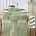 3 Pack Sage Green Cheesecloth Table Runners, 120 Inch 10Ft Moss Gauze Table Runner for Wedding Birthday Party Baby Shower Centerpiece Home Decorations by YARGEZON