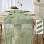 3 Pack Sage Green Cheesecloth Table Runners, 120 Inch 10Ft Moss Gauze Table Runner for Wedding Birthday Party Baby Shower Centerpiece Home Decorations by YARGEZON