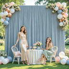 20x10ft Dusty Blue Backdrop Curtains for Wedding Parties Wrinkle Free Blue Curtains Photo Backdrop Drapes for Photography Birthday Baby Shower Soft Fabric Party Backgournd for Photoshoot - Image 6