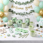 42Pcs Baby Shower Prizes for Game Winners, Baby Shower Guests Favor Set with Scrunchies Ceramic Mug Hair Claw Mirror Pen A6 Notebook Gift Bag for Wedding Bridal Showers Favor(Green) - Image 3