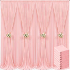 8 Panels Blush Pink Backdrop Curtain for Parties Pink Wrinkle Free 40ft x 10ft Backdrop Drapes for Baby Shower Wedding Birthday Photo Gender Reveal Photography Polyester Fabric Background Decoration by Suppromo