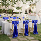 fani Royal Blue Satin Chair Straps Bows,60 PCS 7x108 Inch,Chair Sash - Image 7