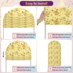 Yellow Summer Arch Backdrop Cover 7.2 ft Modern Bees Honeycomb 2 Sided Wedding Arch Covers Stretchy Backdrop Round Top for Birthday, Party, Baby Shower Decorations - Image 5