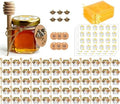 DnaDkiy Mini Glass Honey Jars with Dippers, 1.5oz Honey Pot, 60 Pack by DnayDkiy