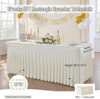Spandex Tablecloth 8FT Rectangle Table Cover 8 Pack Ivory Wrinkle-Free - Image 6