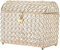 ELLDOO Crystal Wedding Card Box with Heart Lock, Money Card Box Treasure Chest Style Gold Gift for Wedding Receptions Centerpiece Decor Anniversary Keepsake Gift Display Csae, Medium by ELLDOO