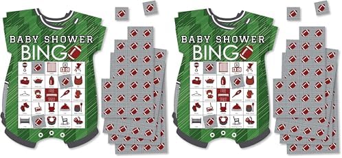 Big Dot of Happiness End Zone - Football - Picture Bingo Cards and Markers - Baby Shower Shaped Bingo Game - Set of 18 (Pack of 2) by BigDotofHappiness