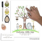 Jungle Safari Baby Shower Fingerprint Tree, Gender Neutral Jungle Safari Animal Thumbprint Tree Set with Ink Pads and Pen, 11x14 Inches - Image 4