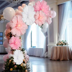 Giegxin 6 Pcs 31.5" 24" Giant Pink White Paper Flower Little Princess Decor - Image 2