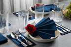 100 Linen-Feel Colored Paper Napkins - Decorative Cloth-Like Dark Blue Dinner Napkins - Soft And Absorbent. For Kitchen, Party, Wedding, Bathroom Or Any Occasion. (Pack of 100) - Image 2