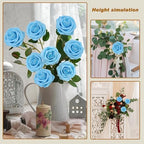 Artificial Flowers Realistic Roses, Real Looking Fake Roses with Stem for DIY Wedding Bouquets Centerpieces Bridal Shower Party Home Romantic Decorations (Light Blue, Regular 3" - 200pcs) - Image 4