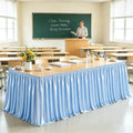 21ft Baby Blue Satin Table Skirt for Rectangle Table Teacher Desk Skirt by PartyTalk