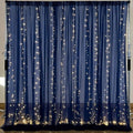 10×10ft Navy Blue Tulle Backdrop Curtain with Lights String for Parties, Sheer Photo Backdrop Curtains for Wedding Party Photography Background by WishCare